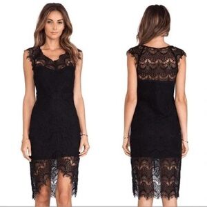 Free People Intimately Peekaboo Black Lace Mini Cocktail Dress Formal Hi Lo  S